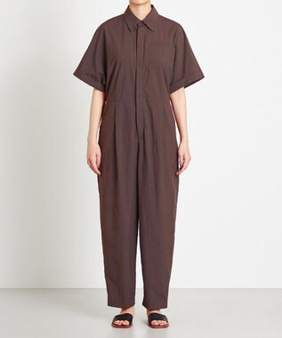 NAVE 【ReNAVE　撥水機能・UVカット・透湿・接触冷感・洗える】ナイロンタスランジャンプスーツ ダークブラウン系