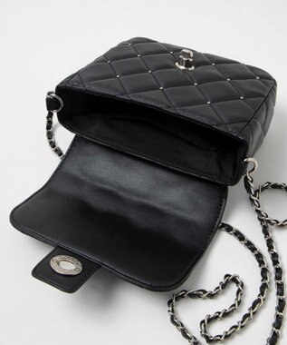 WEGO スタッズ付きキルティングショルダー ブラック