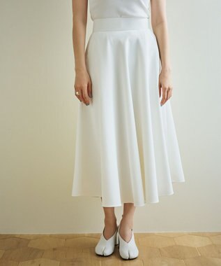 #Newans 【シワになりにくい】〈花乃まりあさんコラボ〉サーキュラースカート ホワイト