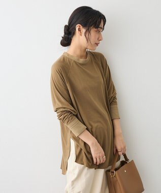 CRAFT STANDARD BOUTIQUE リブ切替ラグランチュニック Khaki
