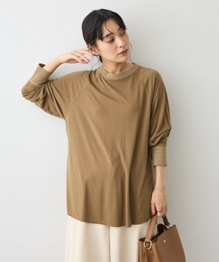 CRAFT STANDARD BOUTIQUE リブ切替ラグランチュニック Khaki