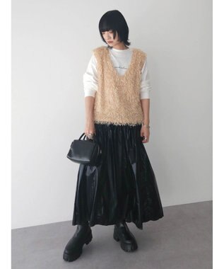 Green Parks ・ＥＬＥＮＣＡＲＥ　ＤＵＥ　メタリックティアードスカート Black