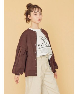 AMERICAN HOLIC エコカルットクルーネックカーディガン Brown