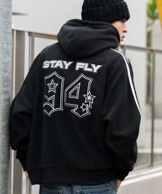 WEGO ラインフリースパーカー ブラック