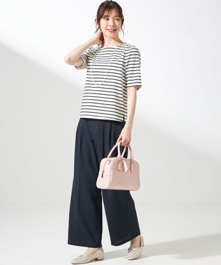 ANY SIS L 【UVカット・接触冷感・撥水・汗ジミ防止】プレーティングジャージー タックスリーブ カットソー 白黒ボーダー