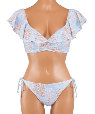 San-ai Resort（三愛水着楽園） 【SALE】軽い着け心地でしっかり盛れる【楽盛り水着】　ワイヤービキニ ブルー