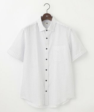 JOSEPH ABBOUD 【キングサイズ・ビジネスシーンに最適・サステイナブル】ソアロンンシャンブレープリント 半袖 シャツ ホワイト系5