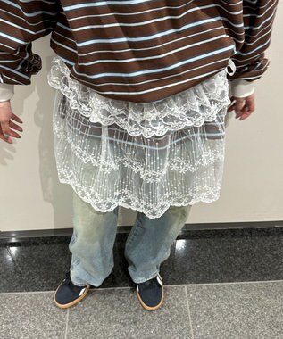  レースリボンラップスカート