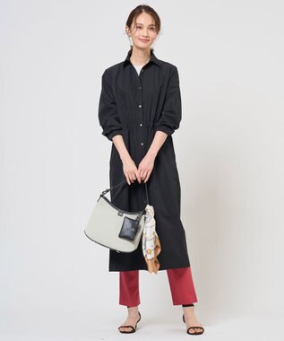 J.PRESS LADIES 【WEB限定カラーあり】セルロースリネンストレッチ テーパード パンツ スカーレット系