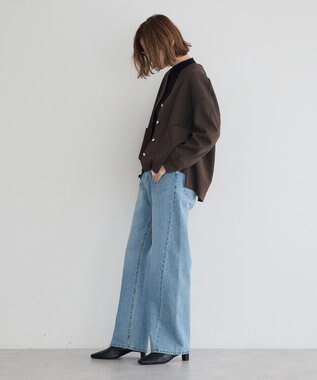 YECCA VECCA 金釦カットジョーゼットカーディガン Brown