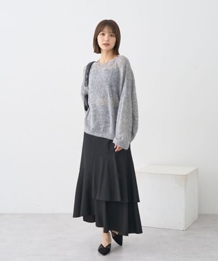 earth music&ecology ティアードイレヘムスカート Black