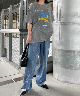 WEGO 【綿100%】ヴィンテージウォッシュグラフィックTシャツ 柄4