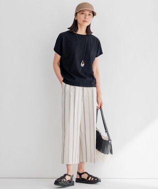 23区 【洗える/好評につき新色追加】レーヨンポリエステルストレッチ プルオーバー ニット ブラック系