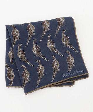 JOSEPH ABBOUD 【イタリア製・Holliday&Brown】バードグラフィックプリントポケットチーフ