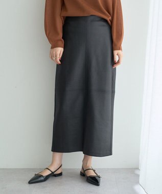 YECCA VECCA レザーライクナロースカート Black