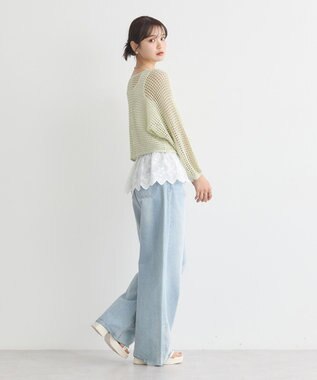 earth music&ecology コットンレースヘムインナー Off White