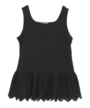 earth music&ecology コットンレースヘムインナー Black