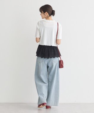 earth music&ecology コットンレースヘムインナー Black