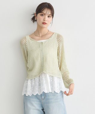 earth music&ecology コットンレースヘムインナー Off White