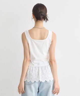 earth music&ecology コットンレースヘムインナー Off White