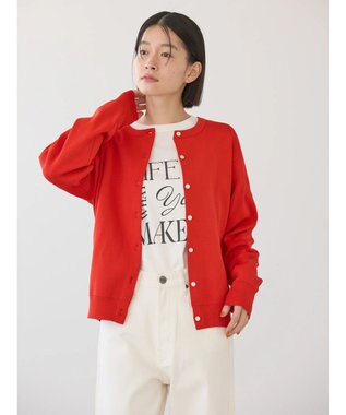 AMERICAN HOLIC エコカルットクルーネックカーディガン Red