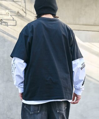 WEGO 【ユニセックス着用ITEM】グラフィックアンサンブルT（LS） ブラック