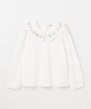 ANY KIDS 音符＆鍵盤デザインブラウス エクリュ×音符