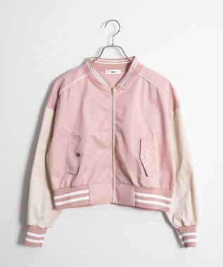 WEGO 配色デザインブルゾン ピンク