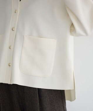 YECCA VECCA 金釦カットジョーゼットカーディガン Ivory