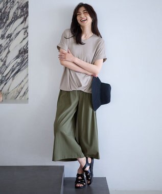 ANY カシュクールTシャツ ベージュ