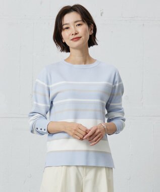 【洗える】Rayon Stretch Border ニット