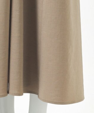23区 L 【GOLD LABEL】クリスピーリネンストレッチ キャミソールワンピース ブラウン系