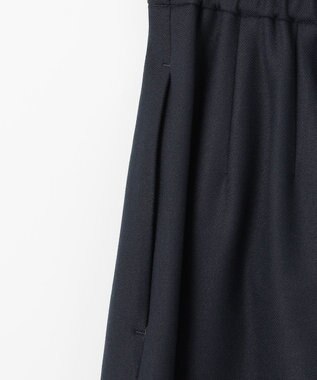 #Newans 【洗える】スラントフロントコクーンパンツ ネイビー