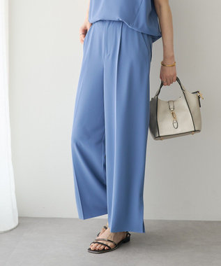 YECCA VECCA 【接触冷感】COOLスリットワイドパンツ Blue