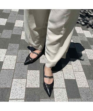 MODE ET JACOMO <MODE ET JACOMO>ポインテッドトゥメリージェーンパンプス ブラック