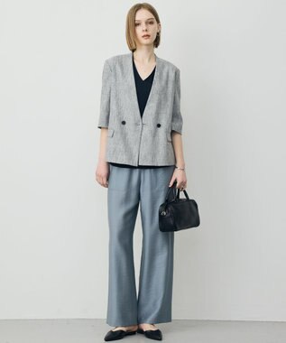 ICB L スパンプラチナム Vネックカットソー ネイビー