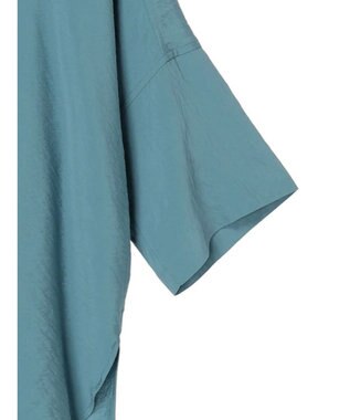 AMERICAN HOLIC 接触冷感スキッパーバックギャザーブラウス Blue Green