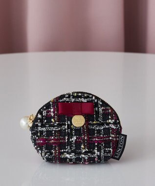 Maison de FLEUR LINTONツイードコインケース Black