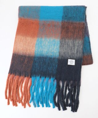 J.PRESS YORK STREET 【UNISEX】チェック シャギーストール/マフラー ブルー系3