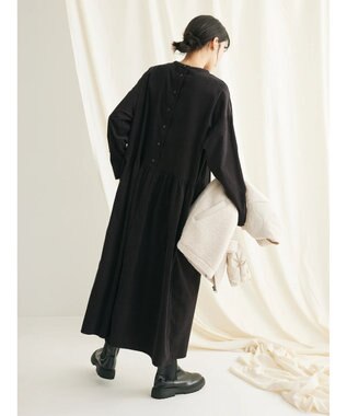 CRAFT STANDARD BOUTIQUE コーデュロイアシンメトリーワンピース Charcoal Gray