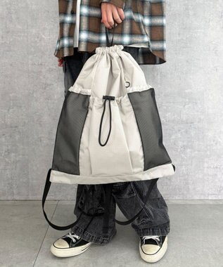 WEGO 【ユニセックス着用ITEM】メッシュポケットナップサック グレーその他