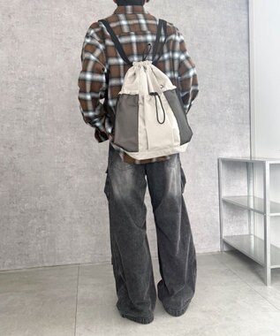 WEGO 【ユニセックス着用ITEM】メッシュポケットナップサック グレーその他