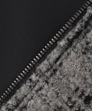 JOSEPH HOMME レザーブロックブークレ　ブルゾン ライトグレー系