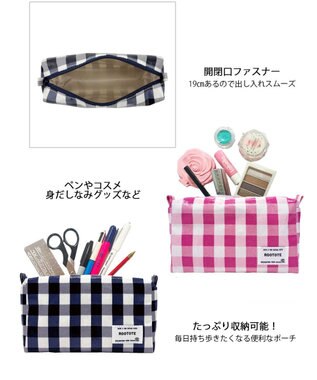 ROOTOTE 1031【ポーチ】WR.ポーチ.ラミネート-Q 02：チェック・ピンク