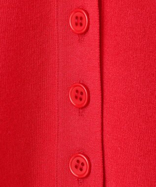 #Newans 【洗える】ファインボタンＶネックカーディガン レッド