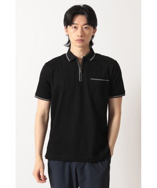 DAKS スーピマカノコ ラインジップアップポロ