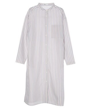 CRAFT STANDARD BOUTIQUE プランサーボタンシャツワンピース Stripe Sax