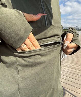 WEGO 【UVカット/吸水速乾/水陸両用/ラッシュガード】ハーフジップアノラックパーカー カーキ