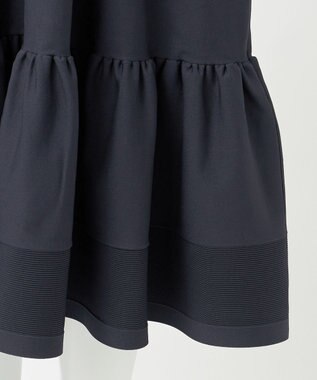 23区 L 【R(アール)】フォルムニット ティアード ワンピース ネイビー系