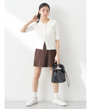 earth music&ecology カットツイルショートパンツ Brown